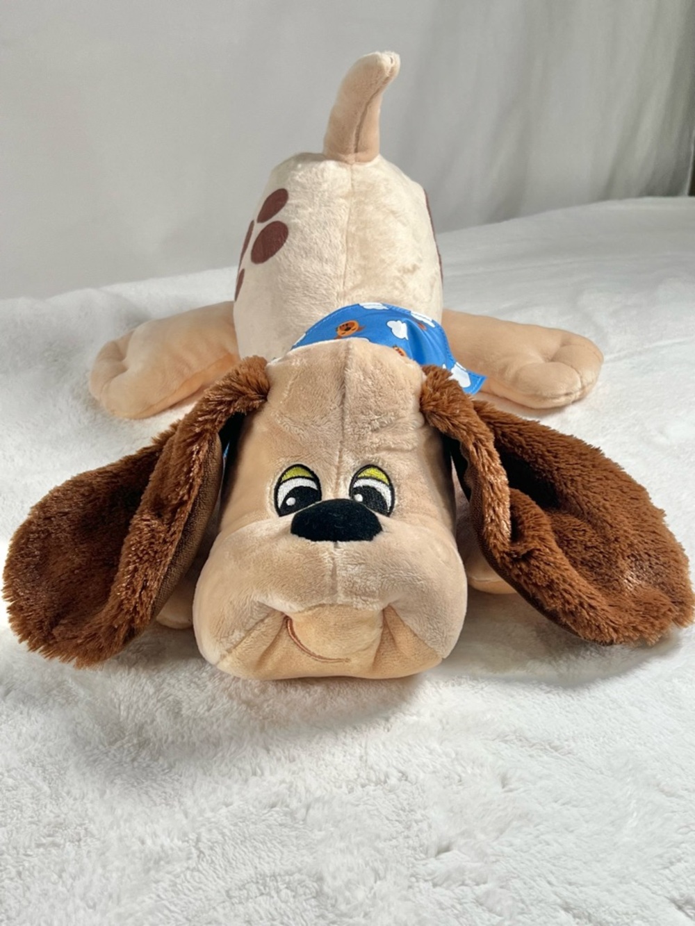 Pound Puppies Tan Brown Dog Plush W/ Bandana  Stuffed Animal Toy 2023 Basic Fun
